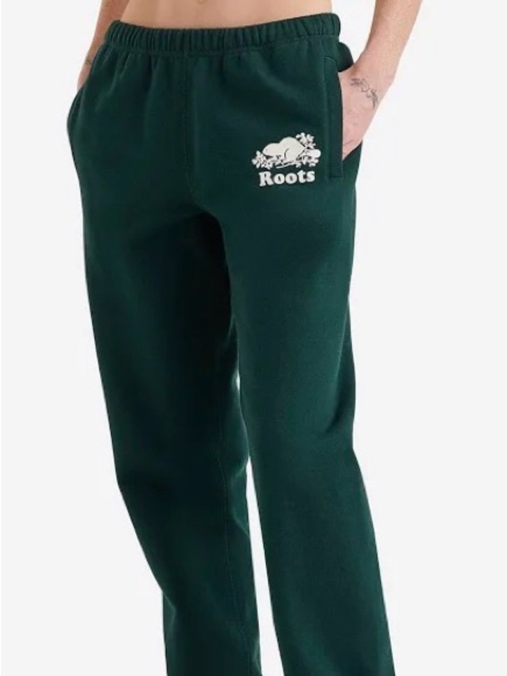 Roots Green Jogger Sweatpants with Logo